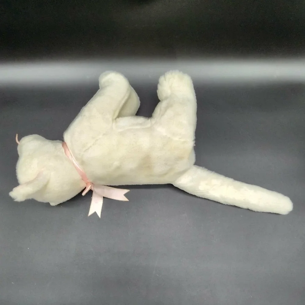 Ty White Flip the Cat Beanie Buddies 1999 Vintage Plush Stuffed Animal Blue Eyes